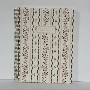 Fringe an Elegant Floral Stripe Notebook w/Inside double folders 192 pages